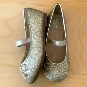 Gold glitter ballet flats